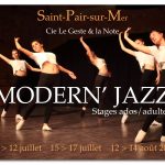 Stage de danse Modern'Jazz par la Compagnie "Le geste et la note" - Du 15 au 17 juillet 2024 - école Anne Frank - Saint-Pair-sur-Mer