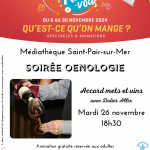 Mardi 26 novembre à 18h30 - Accord mets et vins - Médiathèque de Saint-Pair-sur-Mer - {COMPLET}