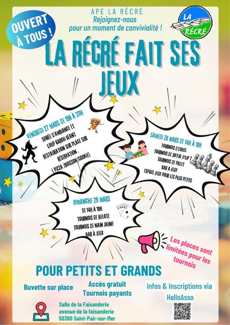 La Récré fait ses jeux : un week-end ludique et convivial à Saint-Pair-sur-Mer